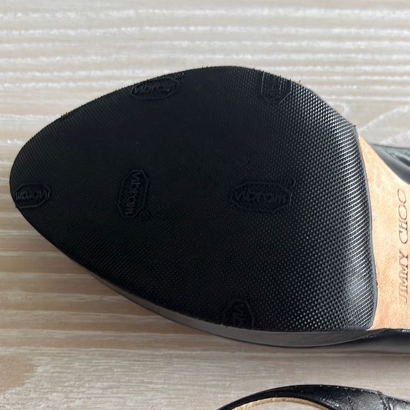 Jimmy Choo Nova Peep-Toe Leather Slingback Platform Pumps Black size 39 - Picture 14 of 14
